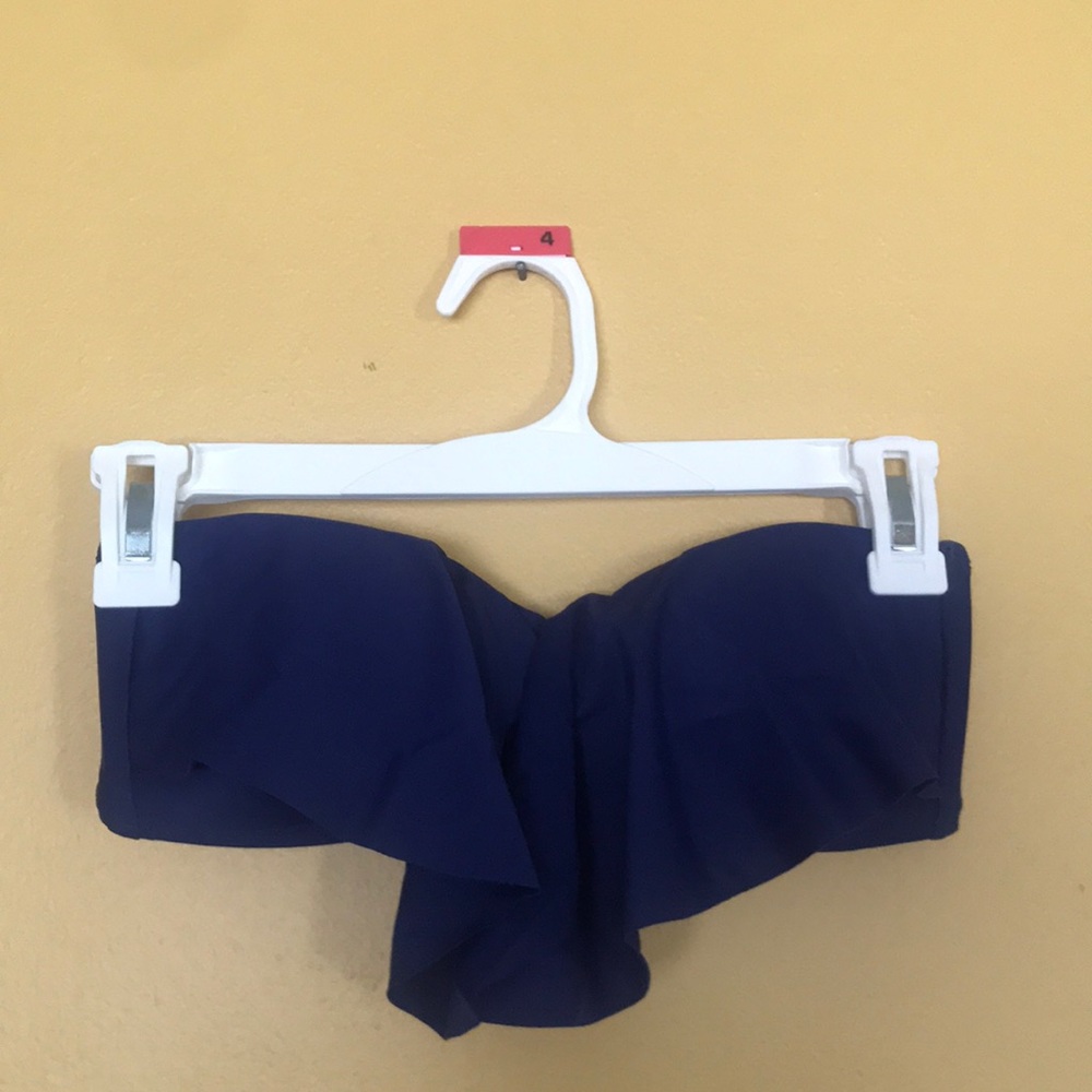 navy blue strapless bikini top